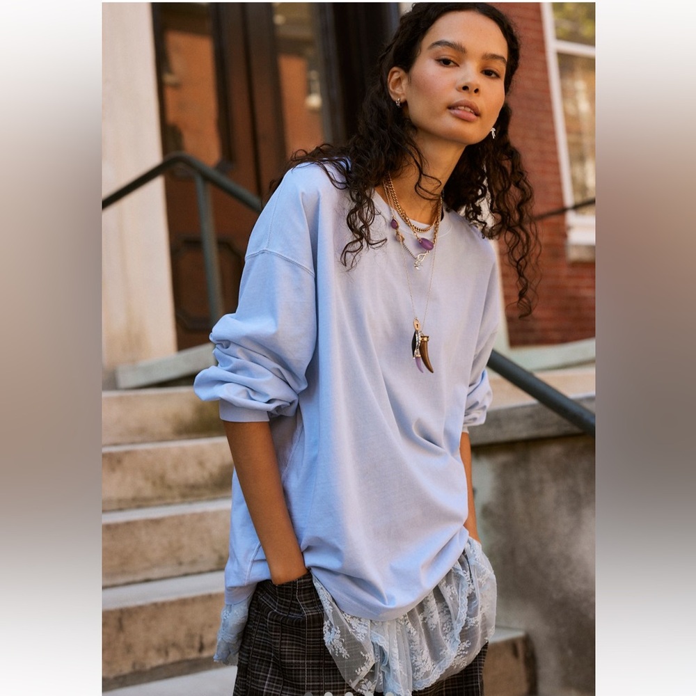 (NWT) We the Free Perfect Oversized Long Sleeve 100% Tee Top